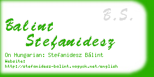 balint stefanidesz business card
